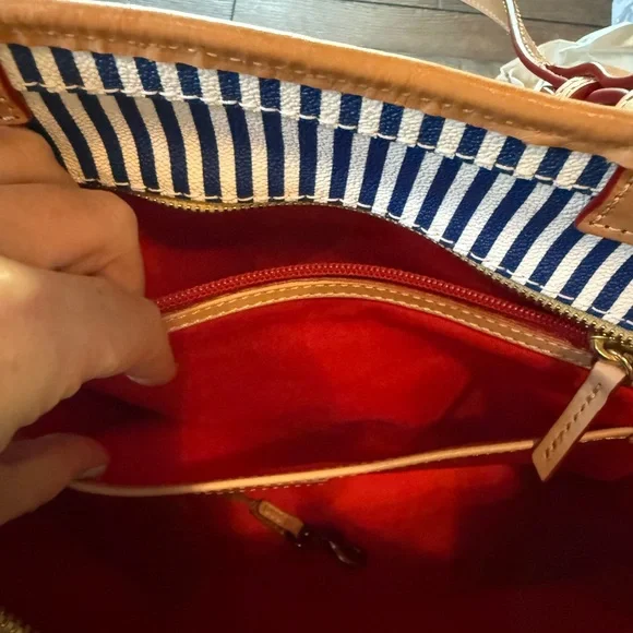 Dooney & Bourke Blue and White Nautical Tote